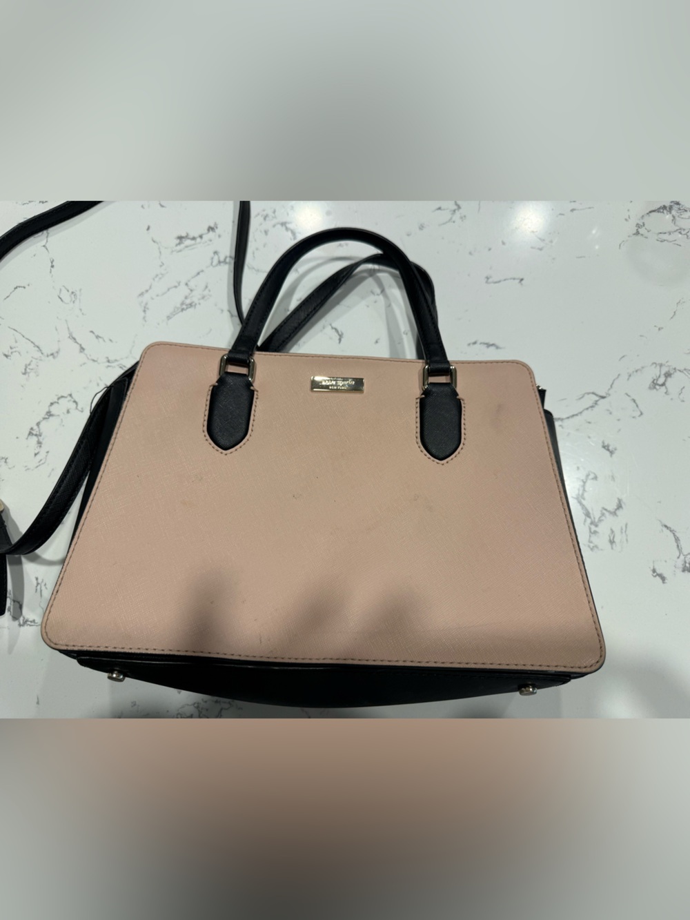 Kate Spade Two-Tone Pink and Black Structured Tote Bag